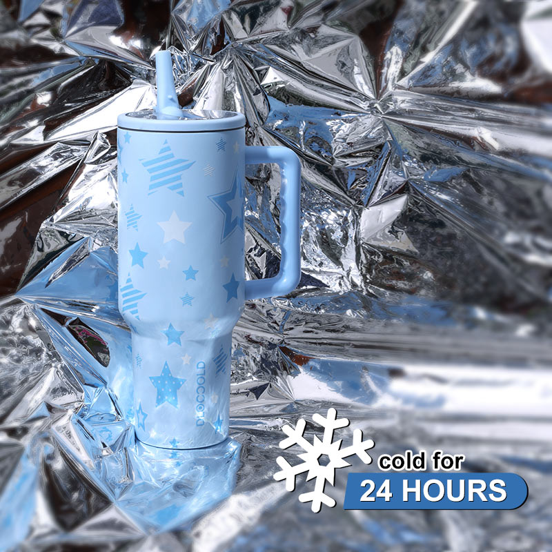 DLOCCOLD 40 oz Tumbler with Handle & Flip Straw