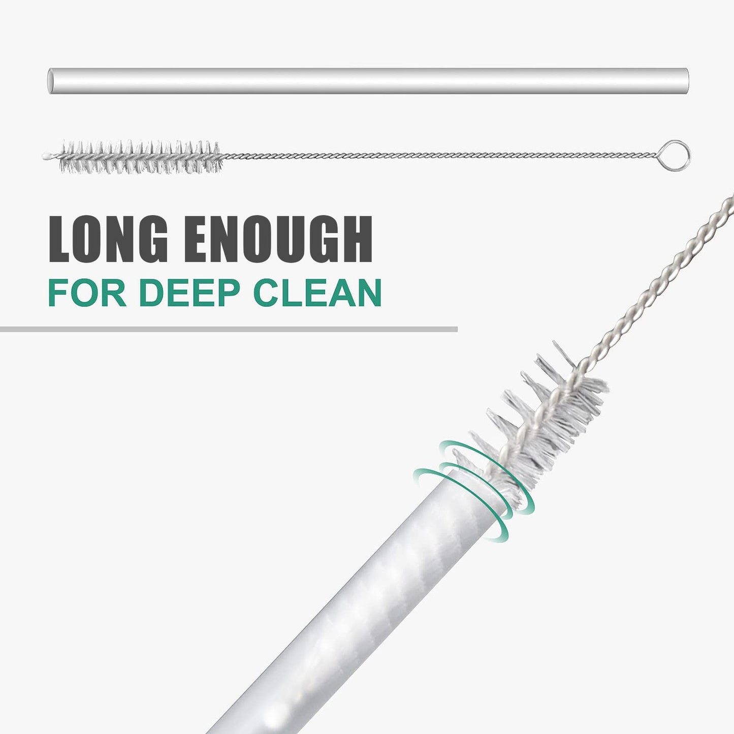 4 Pack Silicone Straw Covers Cap & Plastic Straw & Straw Brush Set