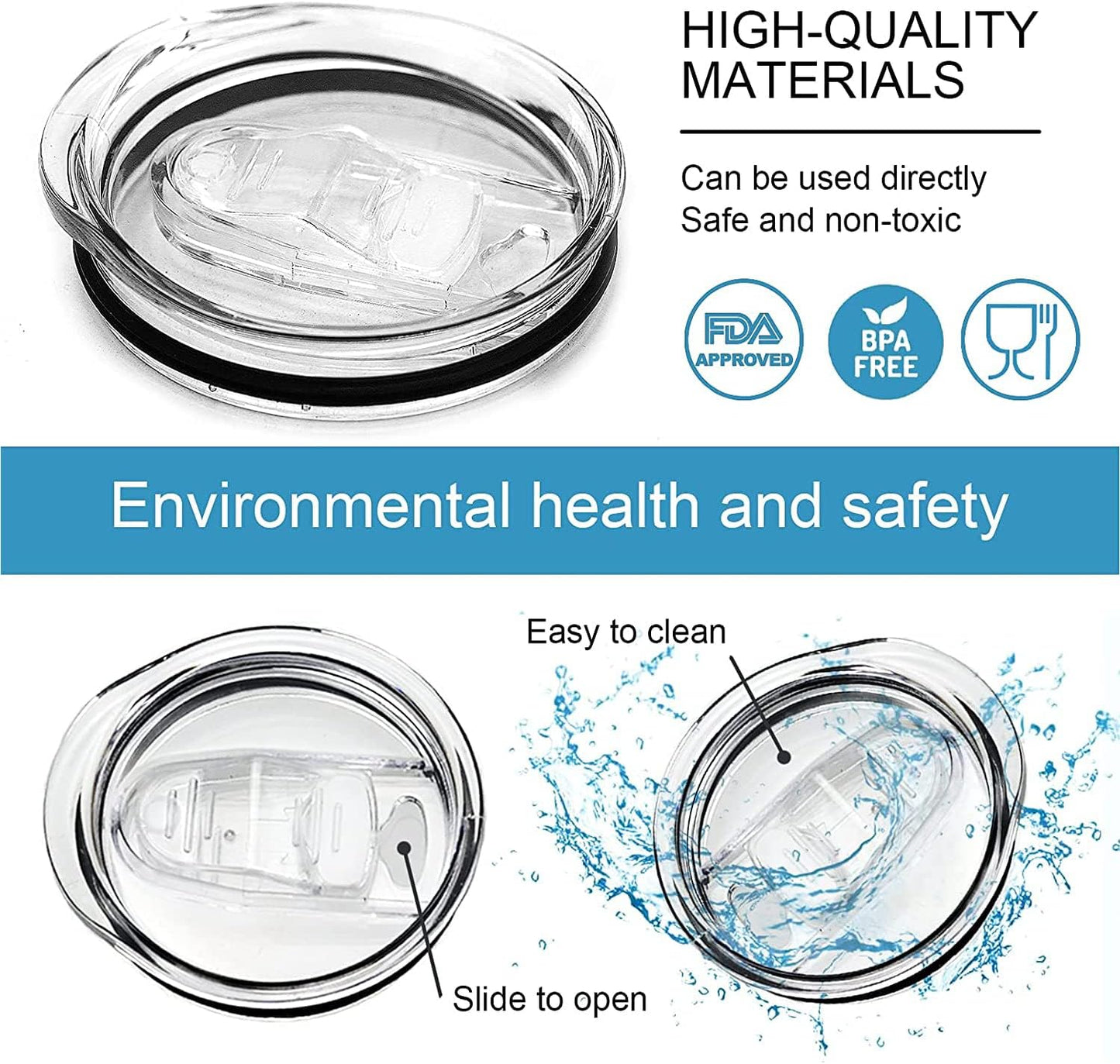 Slid Lid (3PACK) for 12oz 20oz 30oz Mug Tumbler