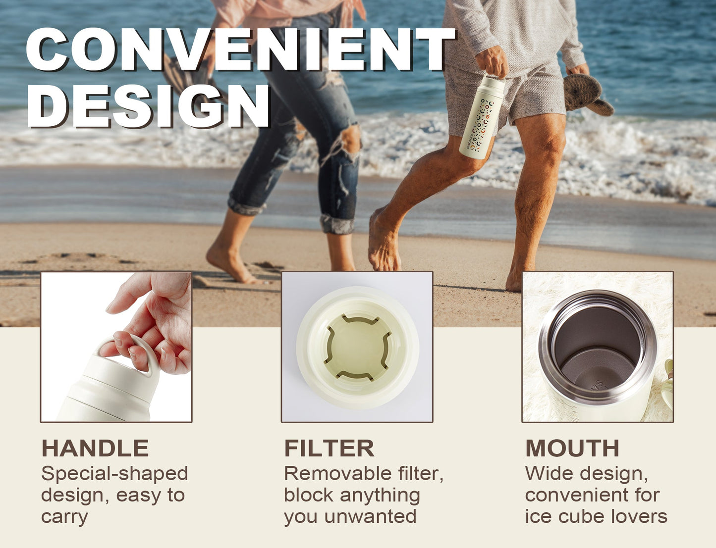 Emugi Insulated Water Bottle with Filter 20oz