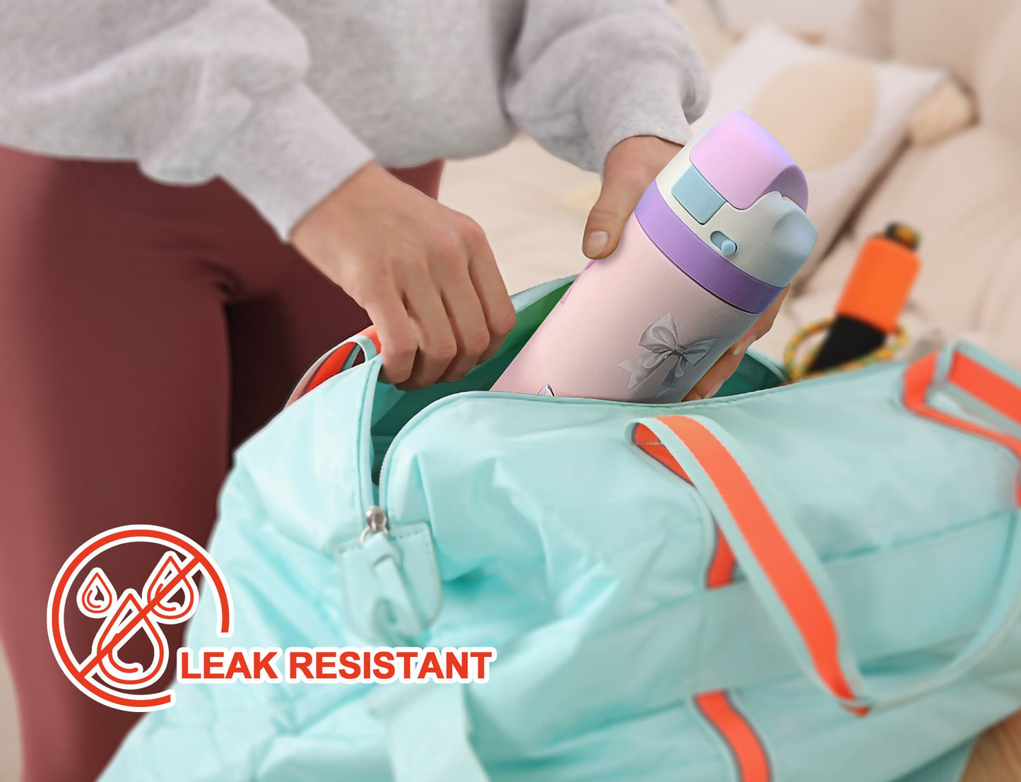 DLOCCOLD Insulated Stainless Steel Water Bottle, Leak-Proof Thermos | 24 OZ