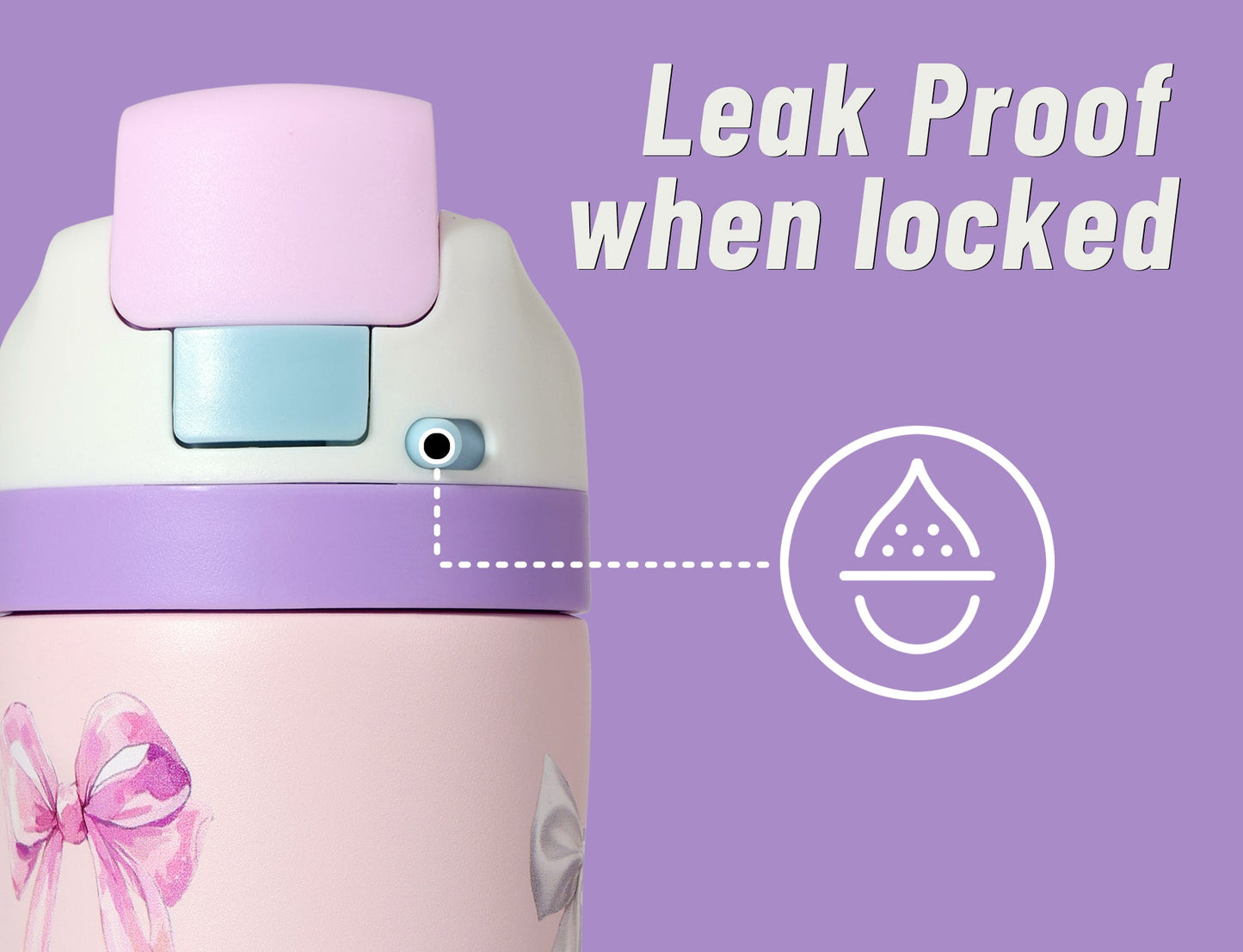 DLOCCOLD Insulated Stainless Steel Water Bottle, Leak-Proof Thermos | 24 OZ