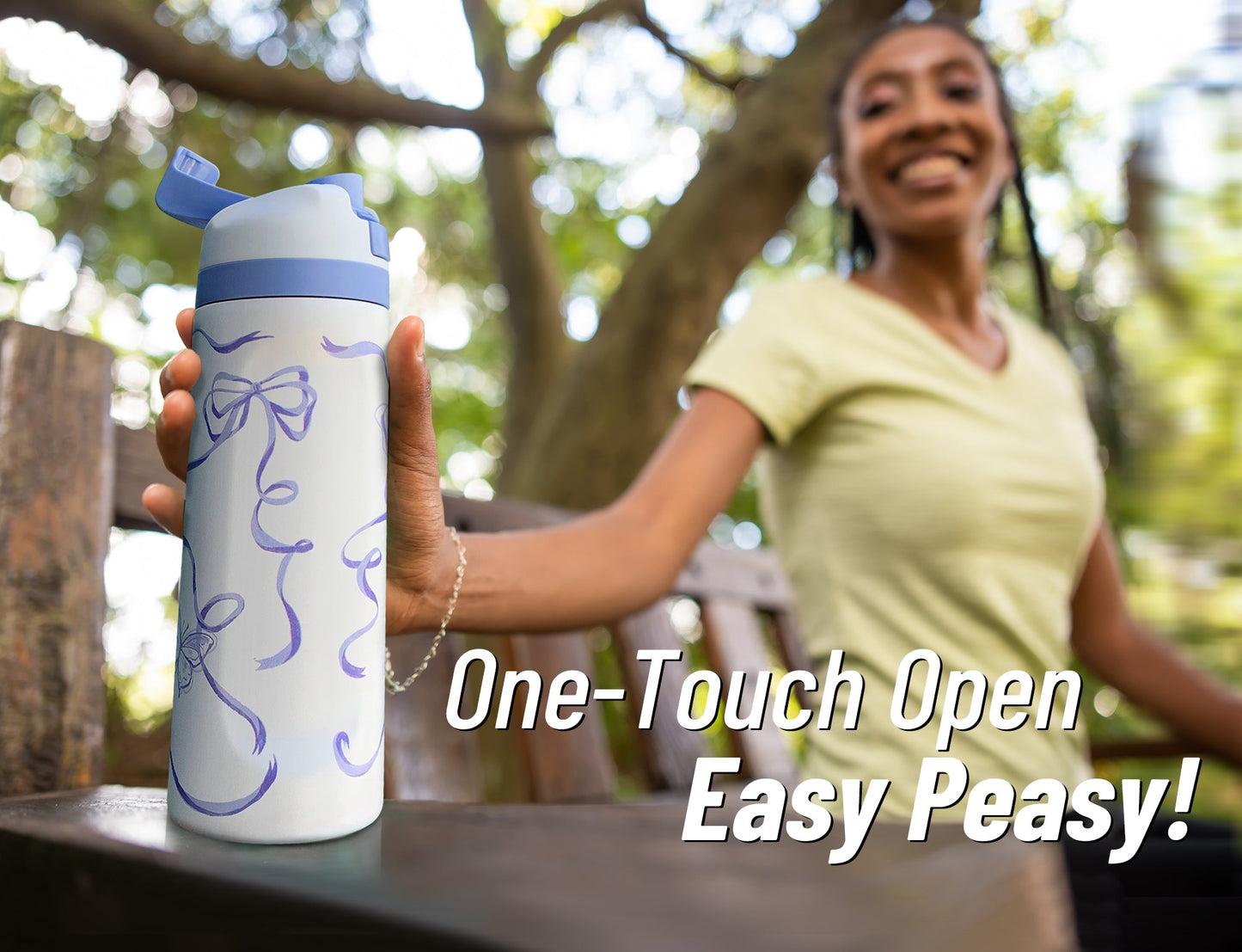 DLOCCOLD Insulated Stainless Steel Water Bottle, Leak-Proof Thermos | 24 OZ