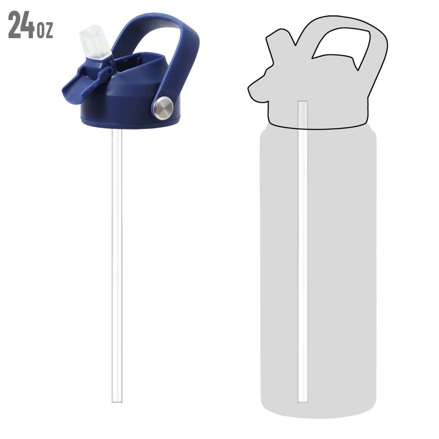 Replacement Lid with Straw and Handle for DLOCCOLD 18oz & 24oz Kids Water Bottle