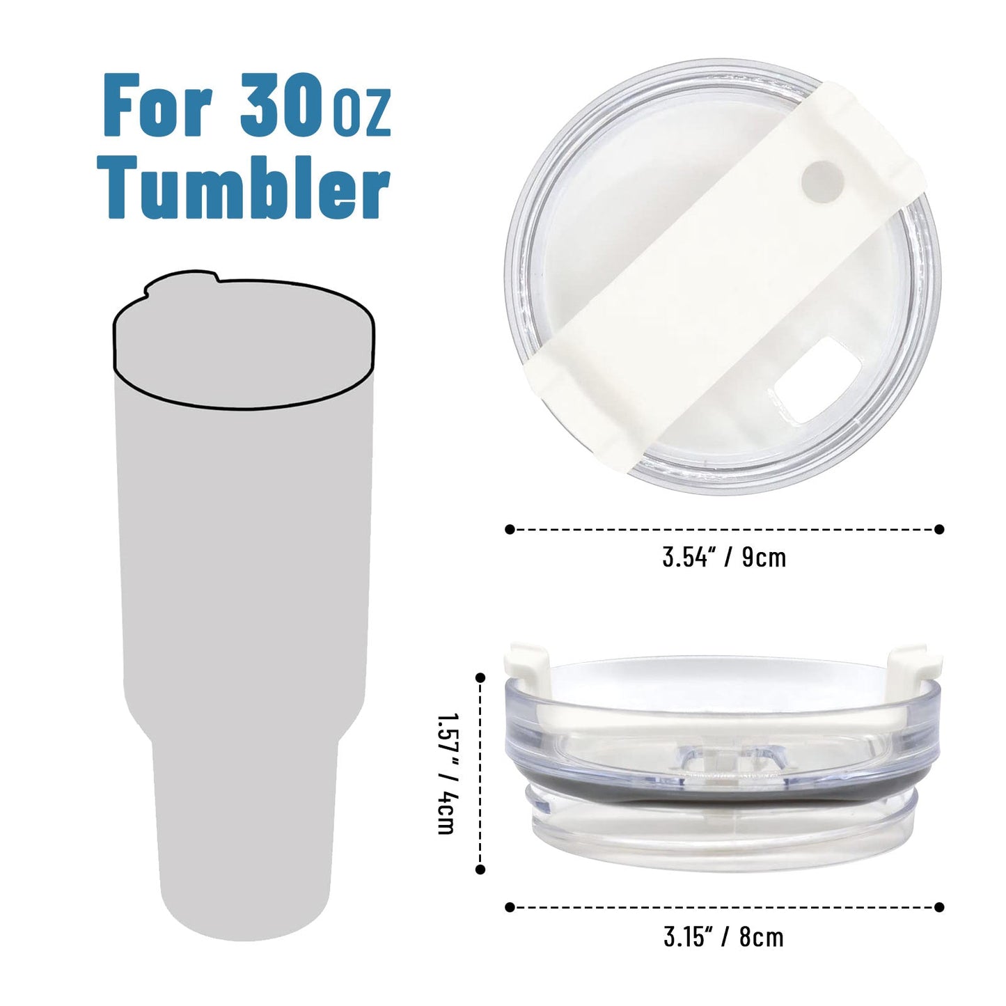 Replacement Lid for 30 oz Sippin Tumbler ( 2 PACK )