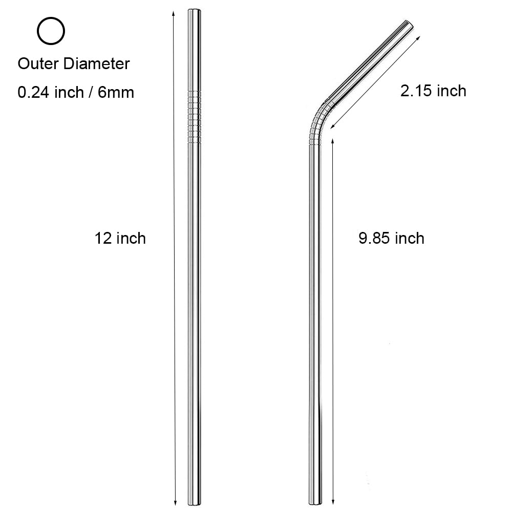 4pcs Reusable Metal Straws