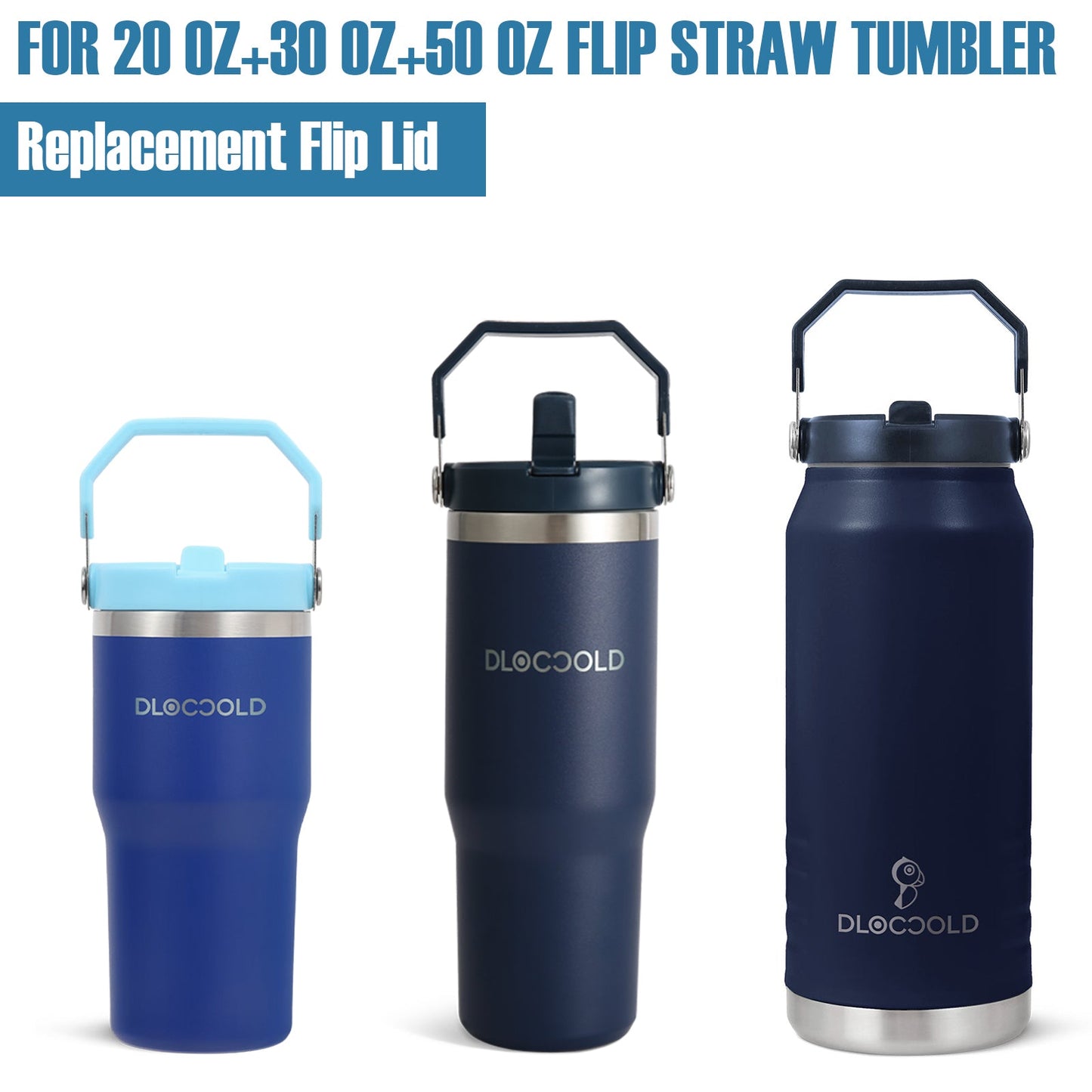 Replacement Flip Lid for 20oz 30 oz 50oz Flip Straw Tumbler
