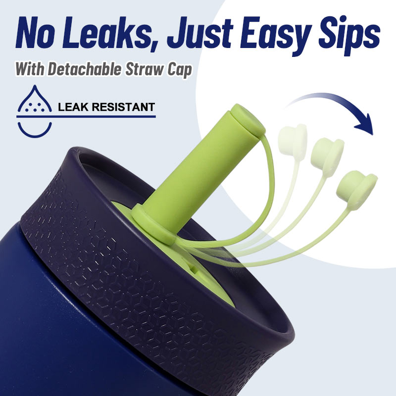 DLOCCOLD Kids Insulation Stainless Steel Tumbler with Spill Resistant Flexible Straw