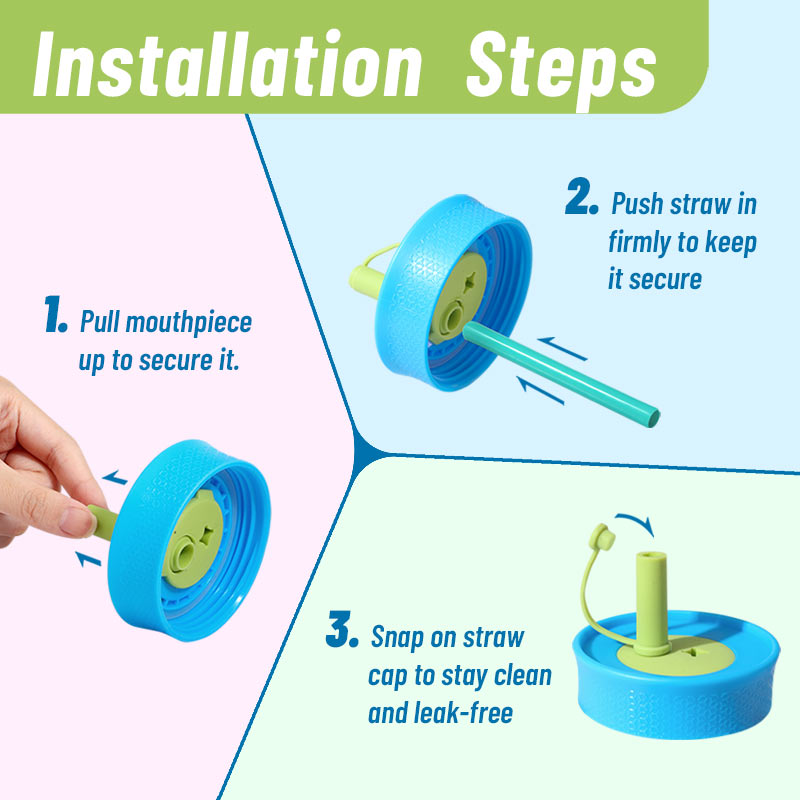 DLOCCOLD Kids Insulation Stainless Steel Tumbler with Spill Resistant Flexible Straw